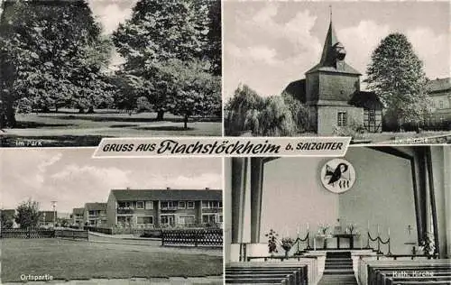 AK / Ansichtskarte 73989005 Flachstoeckheim_Salzgitter_Niedersachsen Park Kirche Innenansicht Ortspartie