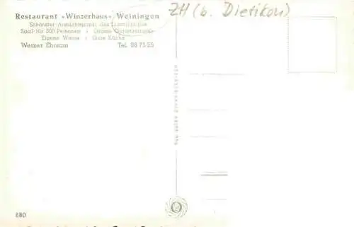 AK / Ansichtskarte  Weiningen__Dietikon_ZH Restaurant Winzerhaus Weinberge