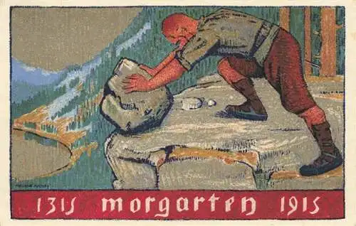 AK / Ansichtskarte  Morgarten_ZG Urnertag Journée Uranaise Feldpost Kuenstlerkarte