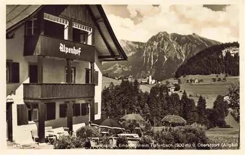 AK / Ansichtskarte 73989089 Tiefenbach_Oberstdorf Ev. Erholungsheim Alpenhof Panorama Allgaeuer Alpen