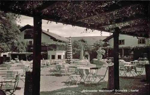 AK / Ansichtskarte  Gruenwald__Muenchen Gruenwalder Weinbauer mit Bayernwinkel Gartenterrasse