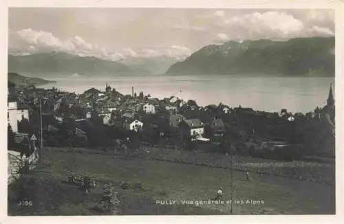 AK / Ansichtskarte  Pully_VD Vue générale et les Alpes
