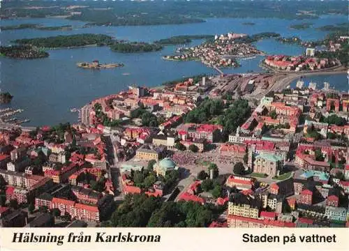 AK / Ansichtskarte 73989117 Karlskrona_Carlskrona_Sweden Staden pa vattnet Fliegeraufnahme