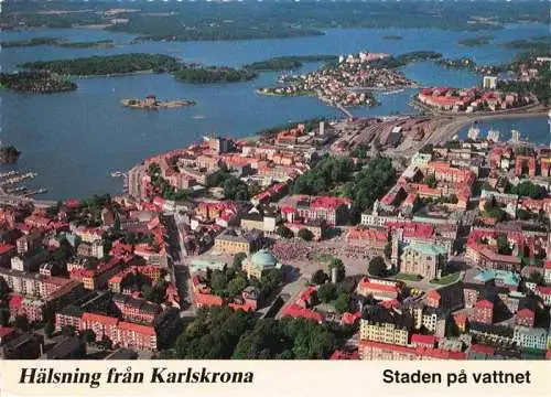 AK / Ansichtskarte  Karlskrona_Carlskrona_Sweden Staden pa vattnet Fliegeraufnahme