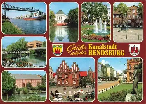 AK / Ansichtskarte  Rendsburg Hochbruecke Nordostsee Kanal Park Rathaus Ortspartie