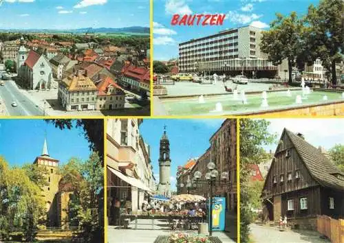 AK / Ansichtskarte 73989156 Bautzen_Sachsen Blick vom Reichenturm Hotel Lubin Michaeliskirche Reichenstrasse Hexenhaeuschen