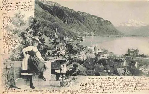AK / Ansichtskarte  MONTREUX__VD Panorama Lac Léman et Dent du Midi Alpes