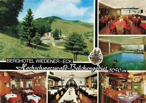 AK / Ansichtskarte 73989369 Wieden__Schwarzwald_BW Berghotel Wiedener Eck Gastraeume Hallenbad Panorama