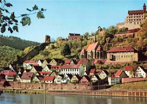 AK / Ansichtskarte 73989375 Hirschhorn_Neckar mit Burg und Schlosshotel