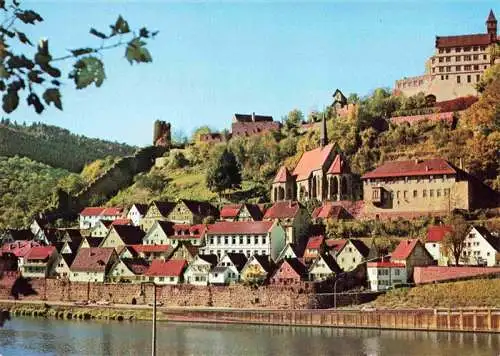 AK / Ansichtskarte  Hirschhorn_Neckar mit Burg und Schlosshotel