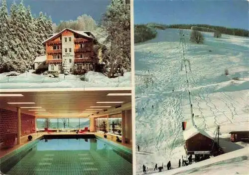 AK / Ansichtskarte 73989382 Wieden__Schwarzwald_BW Berghotel Wiedener Eck Hallenbad Skilift