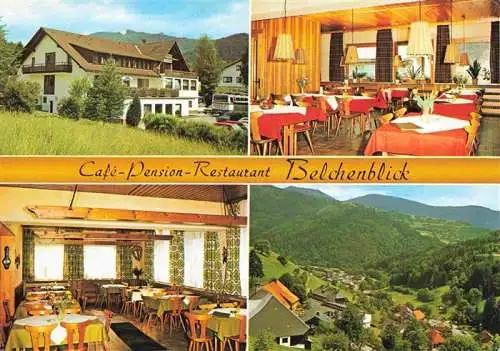AK / Ansichtskarte 73989404 Aitern_BW Cafe Pension Restaurant Belchenblick Gastraeume Panorama