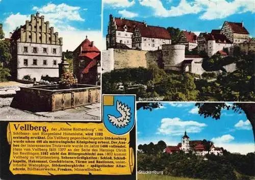 AK / Ansichtskarte 73989409 Vellberg_Schwaebisch_Hall_BW Marktbrunnen Schloss Burganlage Stoeckenburg