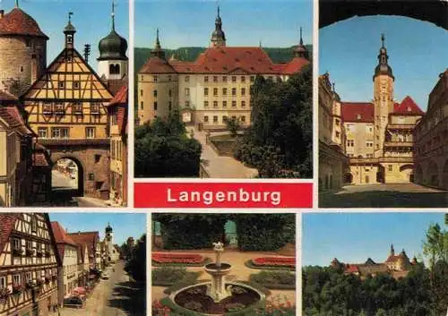 AK / Ansichtskarte  Langenburg_Wuerttemberg Stadttor Schloss Strasse Park Panorama