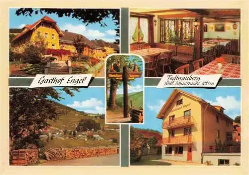 AK / Ansichtskarte 73989445 Todtnauberg Hotel Pension Engel mit Gaestehaus Gastraum Panorama Wegweiser