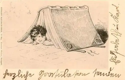 AK / Ansichtskarte  Kaulbach_Hermnann_Kuenstlerkarte_Nr. 12 Kind Buch