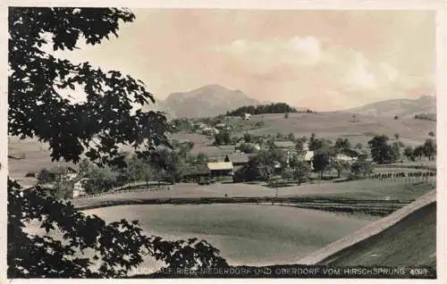 AK / Ansichtskarte  Obermaiselstein_Oberallgaeu_Bayern Panorama Blick vom Hirschsprung auf Ried Niederdorf und Oberdorf