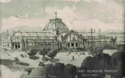 AK / Ansichtskarte  MILANO_Mailand_IT Esposizione di Milano 1906 Arti decorative francesi Cartolina Officiale Kuenstlerkarte