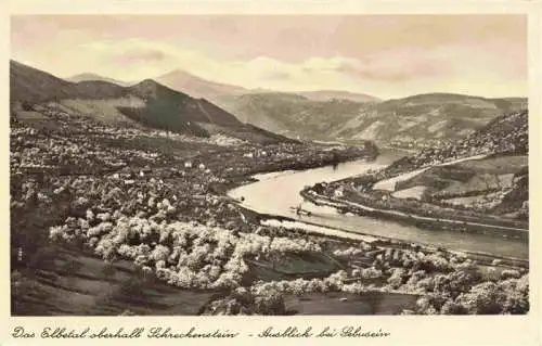 AK / Ansichtskarte  Schreckenstein_Burg_Strekov_Usti_nad_Labem_Aussig_CZ Panorama Elbtal Ausblick bei Lebusein