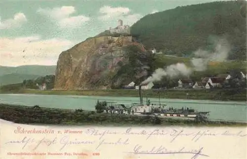 AK / Ansichtskarte  Wannow_Aussig_Usti_Nad_Labem_CZ Panorama Blick gegen Schreckenstein Elbe Dampfer