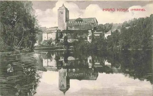 AK / Ansichtskarte  Libosovice_Jicin_Jitschin_Koeniggraetz_CZ Hrad Koste Burg Wasserspiegelung Militaerpost