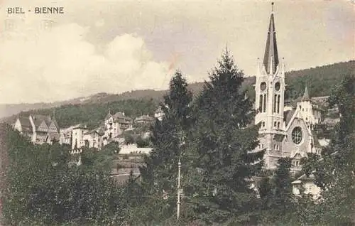 AK / Ansichtskarte  Biel_Bienne_BE Teilansicht mit Kirche