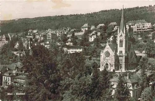 AK / Ansichtskarte  Biel_Bienne_BE Ansicht mit Kirche