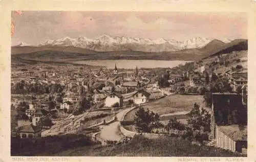 AK / Ansichtskarte  Biel_Bienne_BE Stadtpanorama mit Blick auf die Alpen