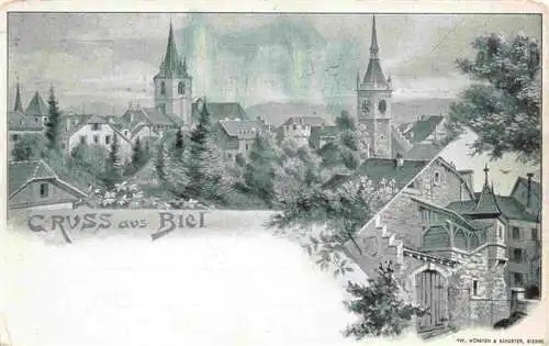 AK / Ansichtskarte  Biel_Bienne_BE Motiv Altstadt Kirchen