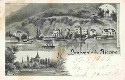 AK / Ansichtskarte  Bienne_Biel Partie du lac Château de Nidau Kuenstlerkarte