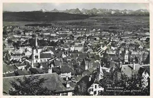AK / Ansichtskarte  Biel_Bienne_BE Panorama Blick gegen die Alpen