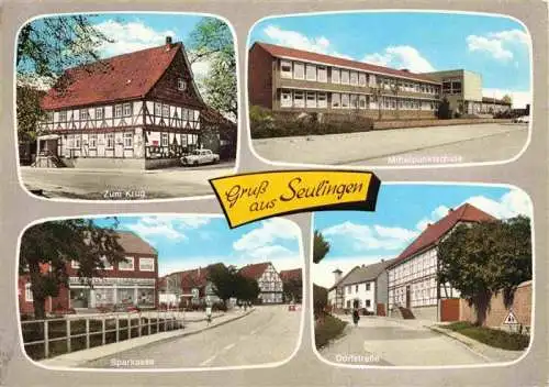 AK / Ansichtskarte 73989671 Seulingen Gasthof zum Krug Mittelpunktschule Dorfstrasse Sparkasse