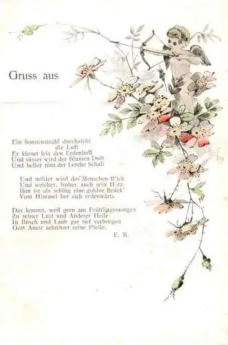 AK / Ansichtskarte  Gruss_aus Engel Blumen Gedicht