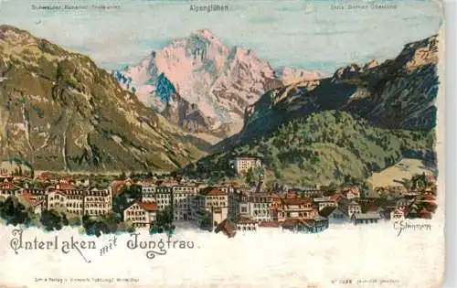 AK / Ansichtskarte  Steinmann_C._Schweiz_Kuenstlerlitho_Nr. Interlaken Jungfrau 