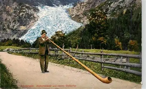 AK / Ansichtskarte 73989725 Alphorn_Cor_des_Alpes-- Grindelwald Blaeser Gletscher