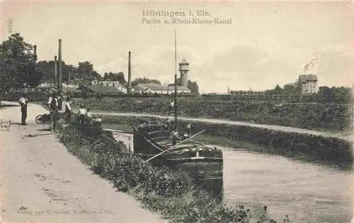 AK / Ansichtskarte  Hueningen_Huningue_68_Haut-Rhin Partie am Rhein-Rhône-Kanal