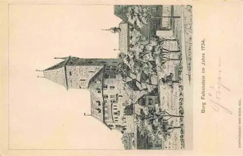 AK / Ansichtskarte  Niedergoesgen_Goesgen_SO Burg Falkenstein im Jahre 1734 Kuenstlerkarte