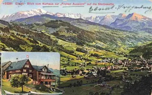 AK / Ansichtskarte  Ebnat-Kappel_SG Panorama Blick vom Kurhaus zur Frohen Aussicht auf die Saentiskette Appenzeller Alpen