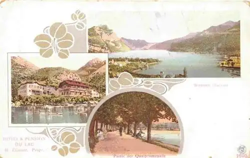 AK / Ansichtskarte  Weesen__Walensee_SG Panorama Hotel Pension du Lac Quaipromenade