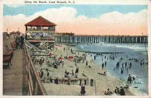 AK / Ansichtskarte  Long_Branch_New_Jersey_USA Along the beach