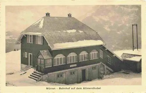 AK / Ansichtskarte  Muerren_BE Bahnhof auf dem Allmendhubel im Winter