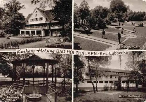 AK / Ansichtskarte 73989895 Bad_Holzhausen_Luebbecke_Preussisch_Oldendorf_NRW Kurhaus Minigolfplatz Brunnen Kurmittelhaus