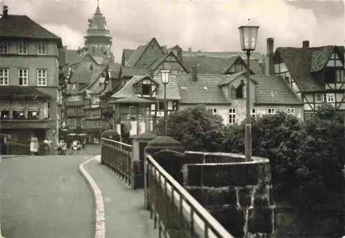 AK / Ansichtskarte  Hann._Muenden Blick ueber die Weserbruecke und die St Blasienkirche