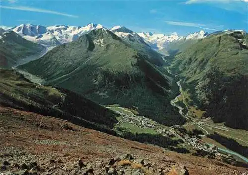 AK / Ansichtskarte  Pontresina_GR mit Bernina und Roseggruppe
