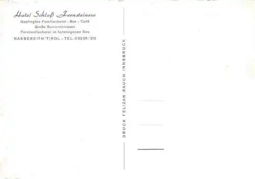 AK / Ansichtskarte  Nassereith_Tirol_AT Hotel Schloss Feensteinsee Seepartie Freiterrasse