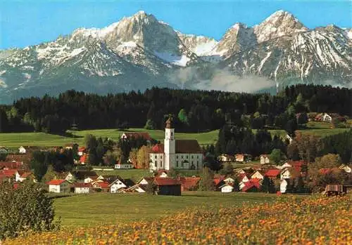 AK / Ansichtskarte  Lechbruck_am_See_Bayern mit Tiroler und Allgaeuer Alpen Gehrenspitze und Kellenspitze