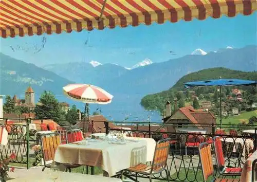 AK / Ansichtskarte  SPIEZ_Thunersee_BE Hotel des Alpes Aussicht und Restaurationsterrasse