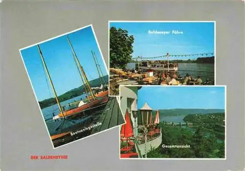 AK / Ansichtskarte  Baldeneysee_Essen Bootsanlegestelle Baldeneyer Faehre Panorama