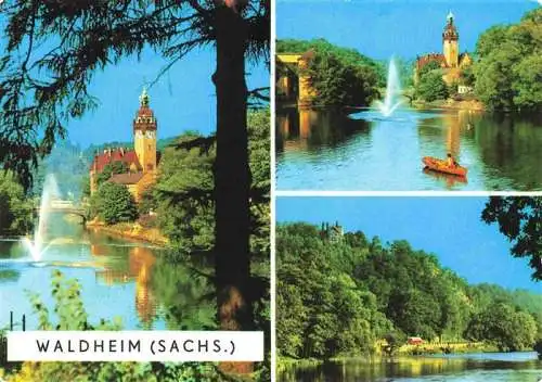AK / Ansichtskarte 73990076 Waldheim__Sachsen Schloss Park Fontaene
