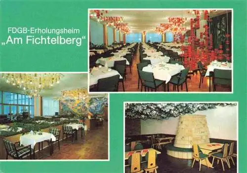 AK / Ansichtskarte  Oberwiesenthal_Erzgebirge FDGB Erholungsheim Am Fichtelberg Speisesaal Urlaubercafe Steigerzimmer